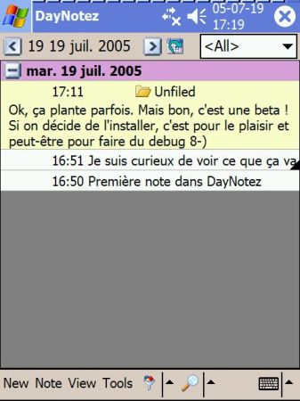 DayNotez sur Pocket PC!