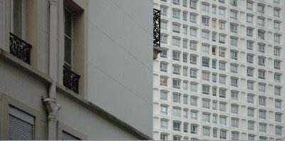 façades grises qui semblent remplir l'image façades grises qui semblent remplir l'image